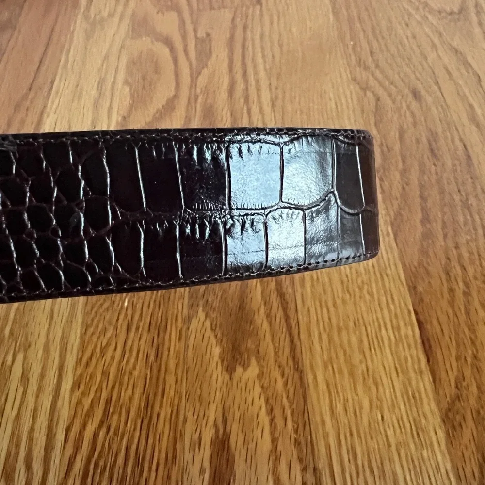 Connie Bates Farenheit Brown Leather Belt Semi Precious Stones 28